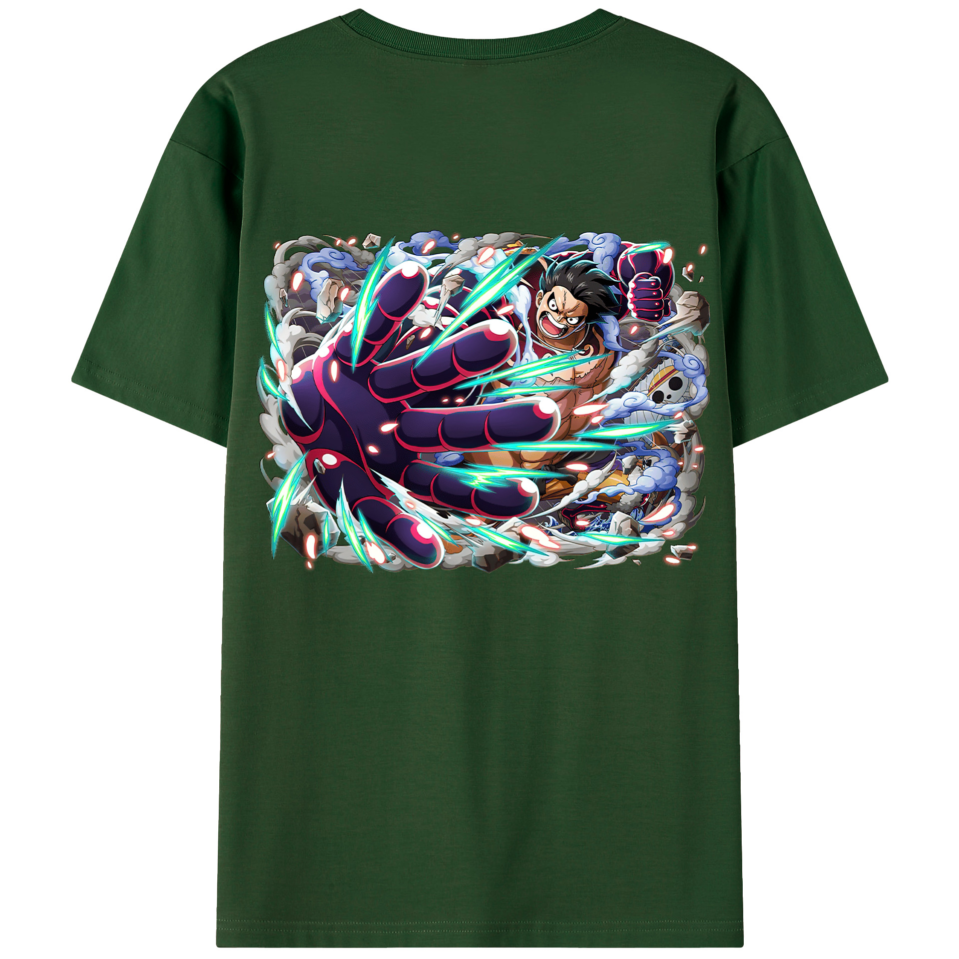 ワンピース モンキー・D・ルフィ ONE PIECE Monkey D. Luffy 綿100％半袖Tシャツ（背面プリント）